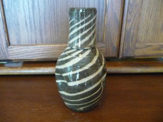 Great Walter Fleming Folk Art Pottery Swirl Pinch Jug With Cup - Catawba Valley