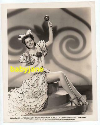 Helen Parrish Orig 8x10 Photo Pinup Spanish Showgirl Maracas 1940 Mdme La Zonga