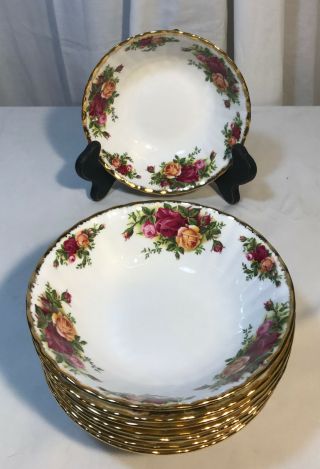 Royal Albert Old Country Roses England 6 1/4 Cereal Bowl Euc 1962 Set Of 8
