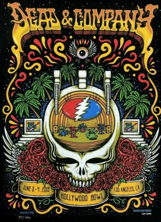 Dead & Company 2019 Tour Hollywood Bowl Los Angeles Concert Poster /1500