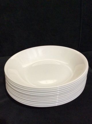 12 Corelle Corning Shallow Soup Pasta Bowls White With Spring Meadow Patter