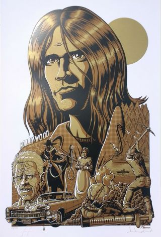 Neil Young ‘harvest’ Poster Justin Hampton Signed