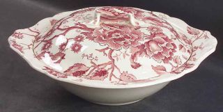 Johnson Brothers English Chippendale - Red Round Covered Vegetable Bowl 6759805