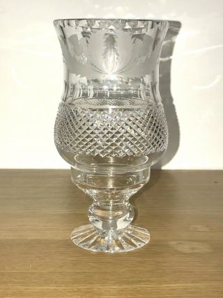 Edinburgh Crystal Thistle Pattern Two Piece Candle Lamp