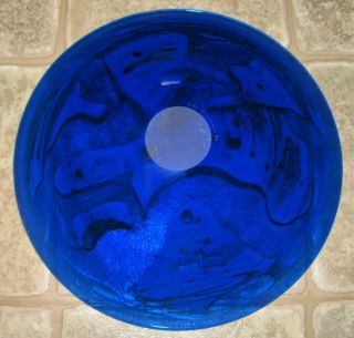 Large 1983 Signed John Macpherson Studio Art Glass Bowl Blue Grey 7