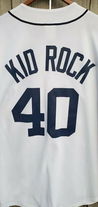 Detroit Tigers D Kid Rock Made In 40 40th Birthday Majestic Baseball Jersey Xxl