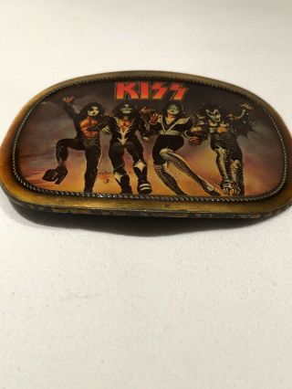 Vintage 1976 KISS DESTROYER Brass Belt Buckle Pacifica Los Angeles KISS ARMY 2