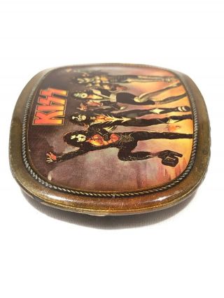 Vintage 1976 KISS DESTROYER Brass Belt Buckle Pacifica Los Angeles KISS ARMY 3