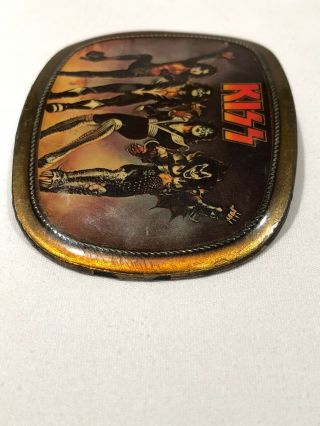 Vintage 1976 KISS DESTROYER Brass Belt Buckle Pacifica Los Angeles KISS ARMY 5