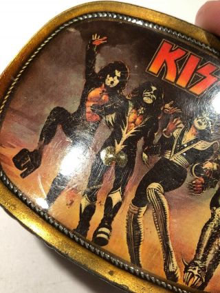 Vintage 1976 KISS DESTROYER Brass Belt Buckle Pacifica Los Angeles KISS ARMY 6
