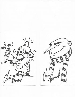 Chris Renaud " Despicable Me " Minions Rule Signed 4x6 