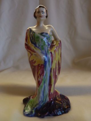 Old Vintage Royal Stafford England Bone China Very Colorful Lady Figurine