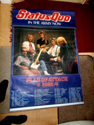 Status Quo - Huge Tour Poster: Plan Of Attack 1986 - Mega Rare