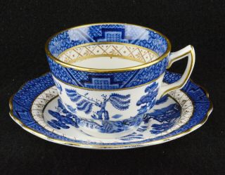 Booths Real Old Willow Six Cups & Saucers Gold Trim - - - Volume Pricing