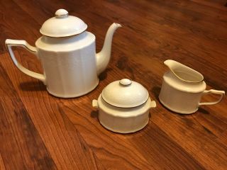 Noritake Ivory China Chandon Gold Rim 7306 - Coffee/tea And Cream And Sugar Set
