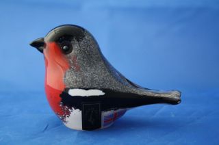 Langham Glass Hand - Made Crystal Bullfinch Bird & Boxed
