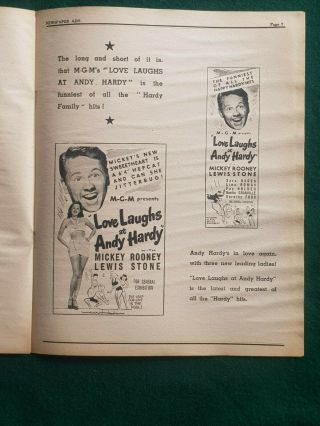 MGM Movie Campaign Book Love Laughs at Andy Hardy MICKEY ROONEY LEWIS STONE 6