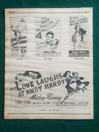 MGM Movie Campaign Book Love Laughs at Andy Hardy MICKEY ROONEY LEWIS STONE 7