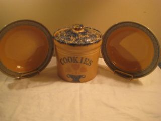 Pfaltzgraff America Cookie Jar & Rimmed Soup Bowls