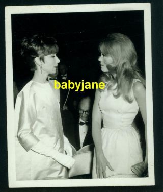 Audrey Hepburn Jane Fonda Vintage 4x5 Photo Candid Talking At A Movie Premiere