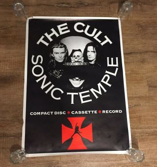 The Cult Sonic Temple Compact Disc Cassette Record Poster Ad 25 " X 35 " England