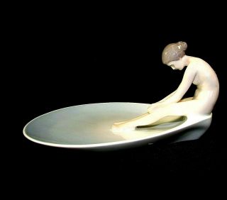 Bing & Grondahl Denmark " Meditation " 1532 Nude Woman Meditating Tray Dish (w1)