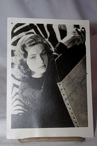 Lauren Bacall Signed Autograph 5 X 7 Movie Star Authentic 1940 