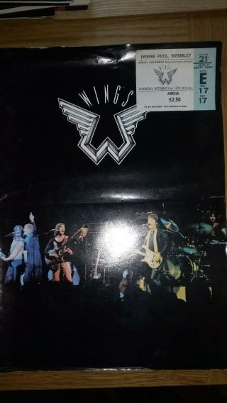Paul Mccartney & Wings 1976 Programme & Ticket And 1979 Tour Ticket