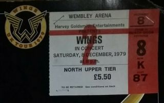 Paul McCartney & Wings 1976 Programme & Ticket and 1979 Tour Ticket 2