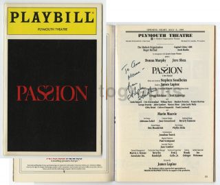 Stephen Sondheim - " Passion " - Autographed Opening Night Playbill,  1994