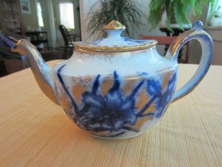 Flow Blue John Maddocks & Sons Royal Vitreous Tea Pot Orchid