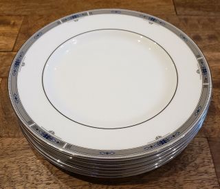 Set Of 6 Wedgwood China Amherst Platinum - - Htf Size 7 " Dessert Pie Plates