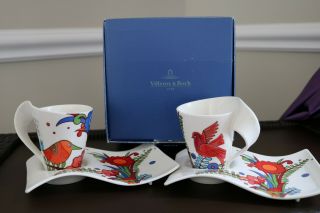- Villroy & Boch Wave Acapulco - Set Of Two Cups And Saucers