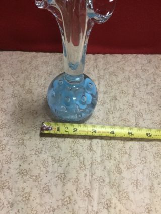 Vintage St.  Clair Flower & Bubble Paperweight Bud Vase Unusual Fluted Top 8