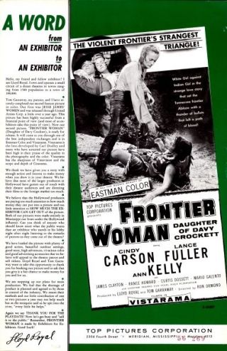 Frontier Woman Pressbook,  Cindy Carson,  Lance Fuller,  Ann Kelly,  James Clayton