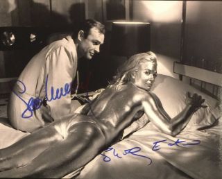 Sean Connery & Shirley Eaton Signed Autographed 8x10 Goldfinger Photo,