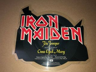 Iron Maiden The Trooper Rare Vinyl Shape Picture Disc Bruce Dickinson Eddie 2