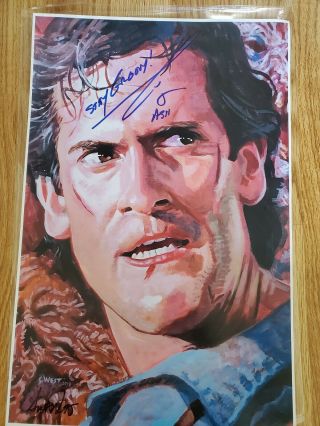 11x17 Limited Evil Dead Poster Authentic Signed By Bruce Campbell Autographed