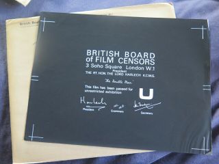British Bbfc Film Certification Card The Double Man 1967 Yul Brynner Brit Ekland