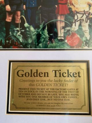 Willy Wonka GOLDEN TICKET Winners (5) Cast Signed & Frame Photo 6
