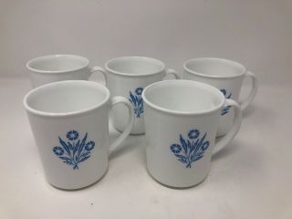 5 Vintage Corning Ware Blue Cornflower Coffee Tea Or Cocoa Mugs
