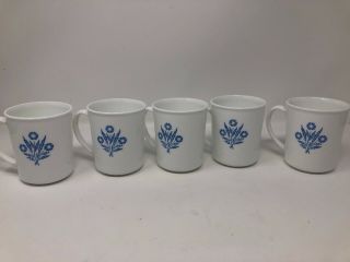 5 Vintage Corning Ware Blue Cornflower Coffee Tea or Cocoa Mugs 6