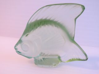 Lalique Crystal Poisson Fish Light Green Size 1 7/8 " High X 2 " Wide France