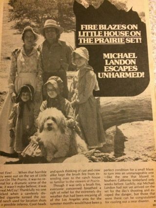 Michael Landon,  Little House On The Prairie,  Bonanza,  Full Page Vintage Clipping