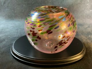 A Small Art Glass Vase Signed And Dated 1985