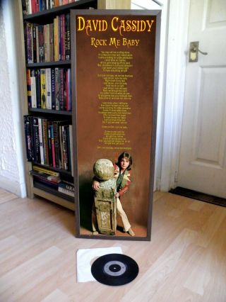 David Cassidy Rock Me Baby Poster Lyric Sheet,  Pop Glam,  Pop,  Partridge Family