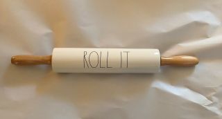 Rare Rae Dunn " Roll It " Rolling Pin.  Hard To Find