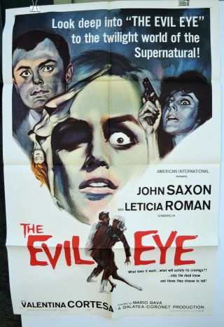 Evil Eye (1963) 27x41 Movie Poster.  $4 Mario Bava,  John Saxon.