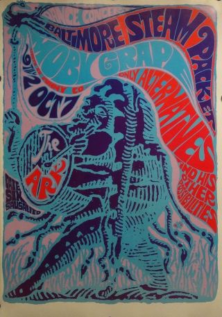 Moby Grape 20x28 Ark Concert Poster Baltimore Steam Packet