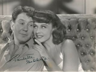 Paulette Goddard - Autographed 8 X 10 Photo With Her Then Husband Burgess Meredith